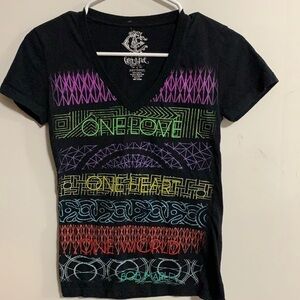 “One Love One Heart One World Bob Marley” short sleeve t-shirt XS or teen